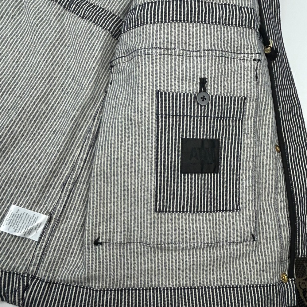 ATM Anthony Thomas Melillo Indigo White Stripe Field Jacket AW5880-MAQ Large NWT - Picture 12 of 16